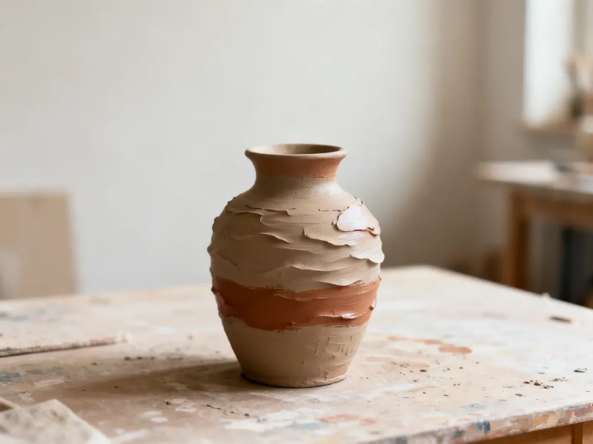 Wazon z nierówną fakturą imitującą surową ceramikę